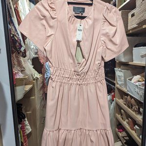 Anthropologie Faux leather dress - Blush Pink